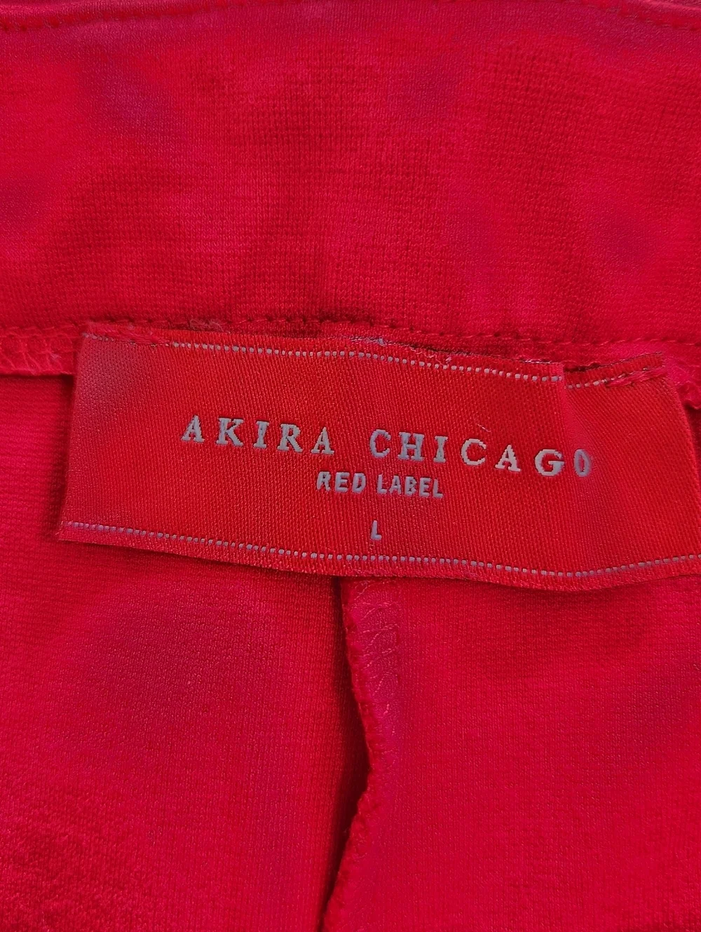 AKIRA Chicago Red Ponte High Waisted Flare Knit Pants Size Large